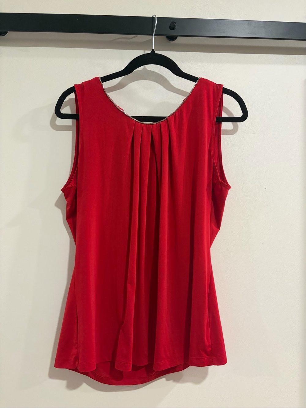 Worthington Red Pleated Sleeveless Camisole